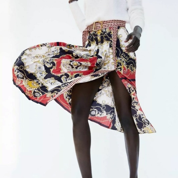 Zara Printed Chain Skirt S - Picture 3 of 8